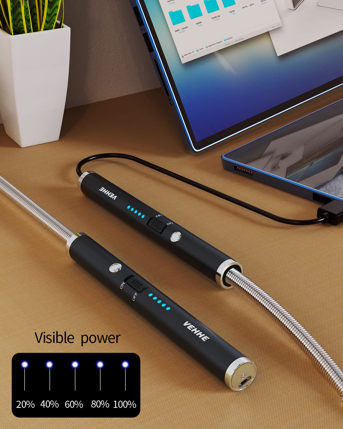 Candle Lighter Electric Pulse Igniter With LED Power Display