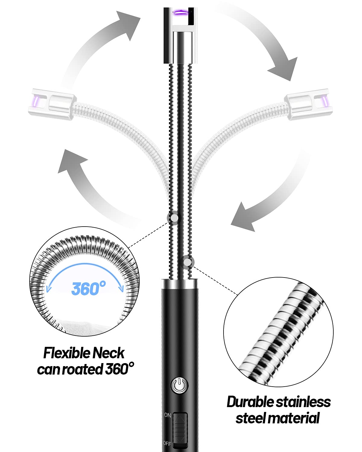 Candle Lighter Electric Pulse Igniter With LED Power Display