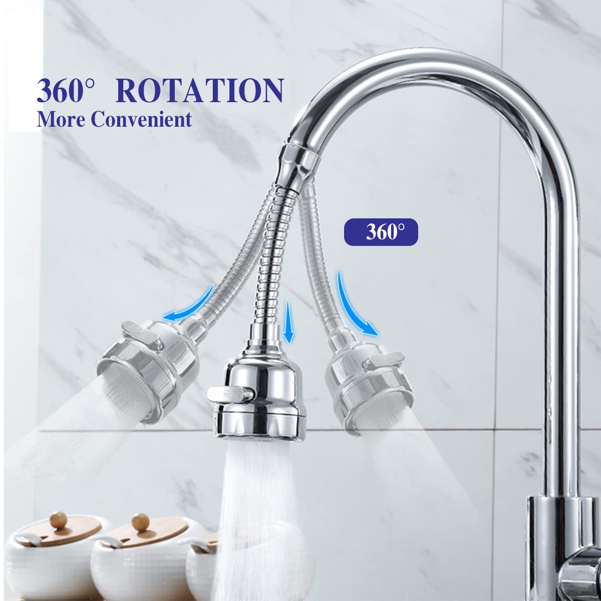 360° Rotatable Faucet Extender Anti Splash Faucet Sprayer Attachment