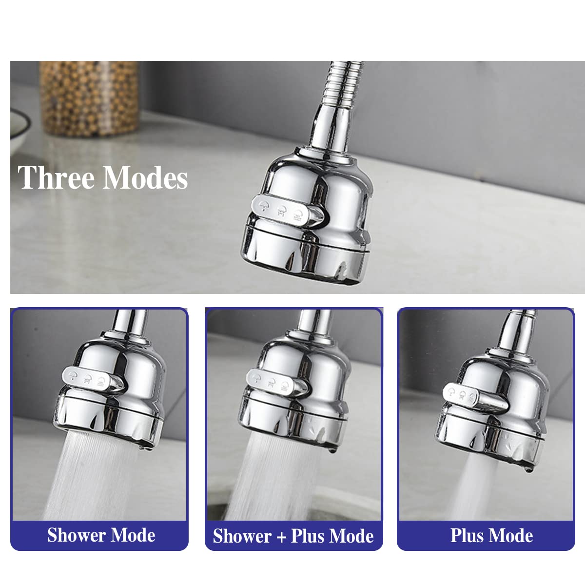 360° Rotatable Faucet Extender Anti Splash Faucet Sprayer Attachment