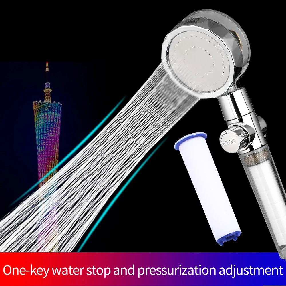 VEHHE Propeller Driven Handheld Shower Head High Pressure Water Saving Premium Turbocharged for Bathroom Accessaries Shower