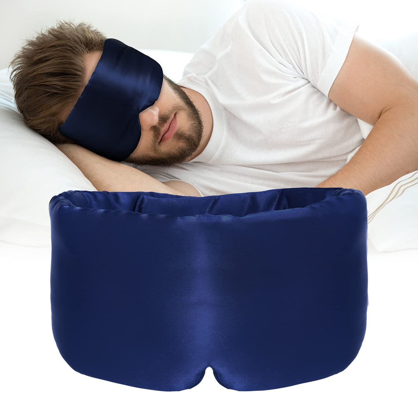 3D Eye Mask, Mulberry Silk Sleep Eye Mask&Eye Mask with Elastic Band, Silk Sleep Eye Mask Large Size Silk Eye Mask