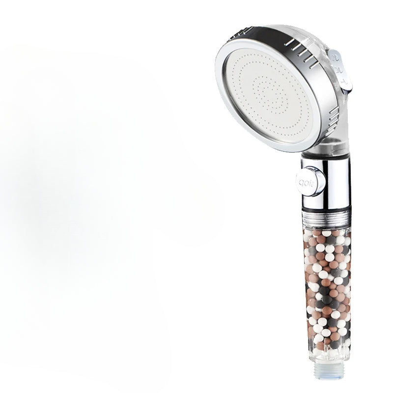 VEHHE 3-Function SPA Shower Head Stop Switch Bathroom Water Saving Spray Nozzle ABS Anion Filter High Pressure