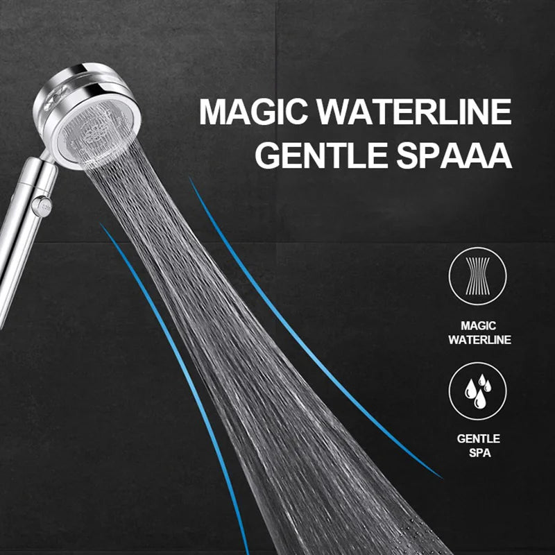 VEHHE 360 Degrees Rotating Shower Head Double-sided Sprayer Turbocharged with Stop Button Bathroom Nozzle Accessories
