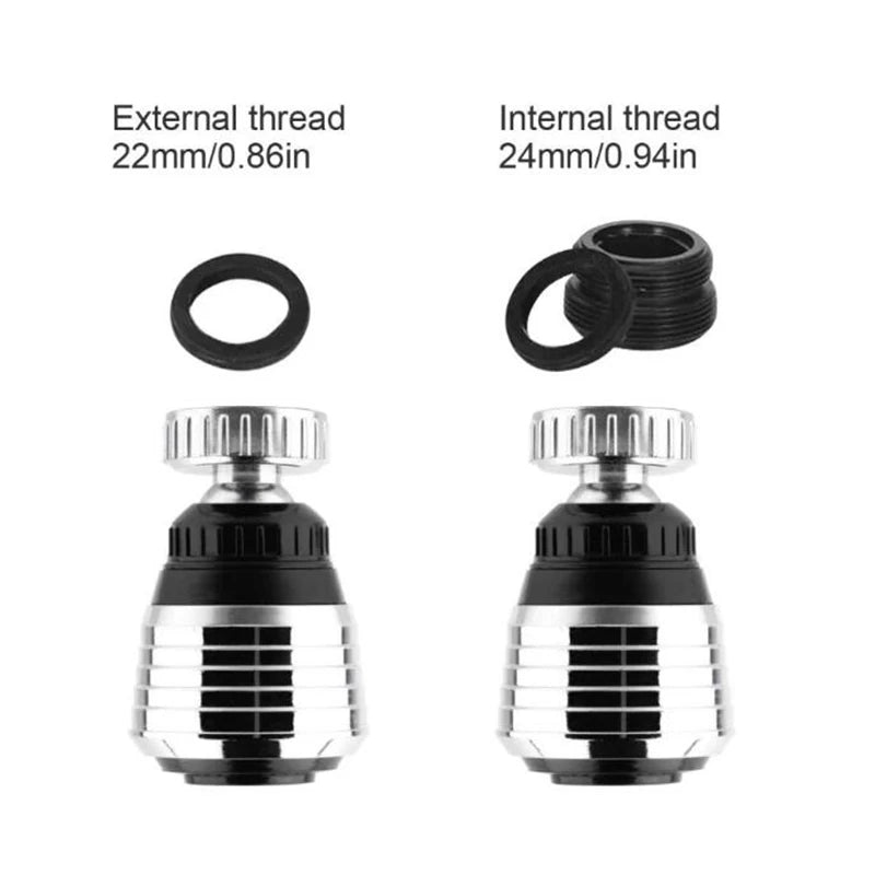 VEHHE 2 Modes 360 Rotate Swivel Water Saving Tap Aerator Diffuser Faucet Nozzle Filter Adapter