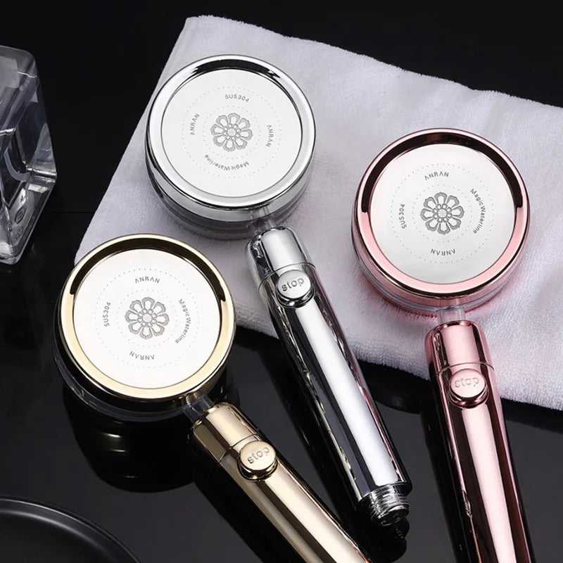VEHHE High Quality Propeller Driven Bath Rainfall Shower Head with Fan High Pressure Water Saving ShowerHead Bathroom Accessaries