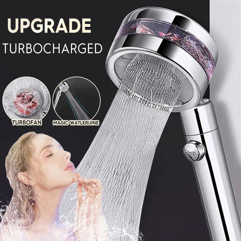 VEHHE 360 Degrees Rotating Shower Head Double-sided Sprayer Turbocharged with Stop Button Bathroom Nozzle Accessories