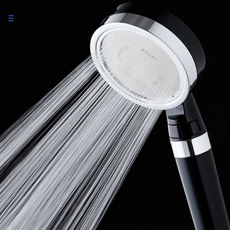 VEHHE Black Big Panel Adjustable Shower Head with Stop Switch Water saving High Pressure Skin Care Shower ABS plastic