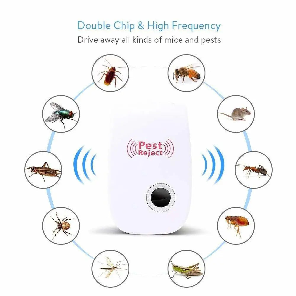 VEHHE Ultrasonic Pest Repeller Electronic Plug Indoor Repellent Pest Reject US Plug With Blue Display Light Anti Mouse