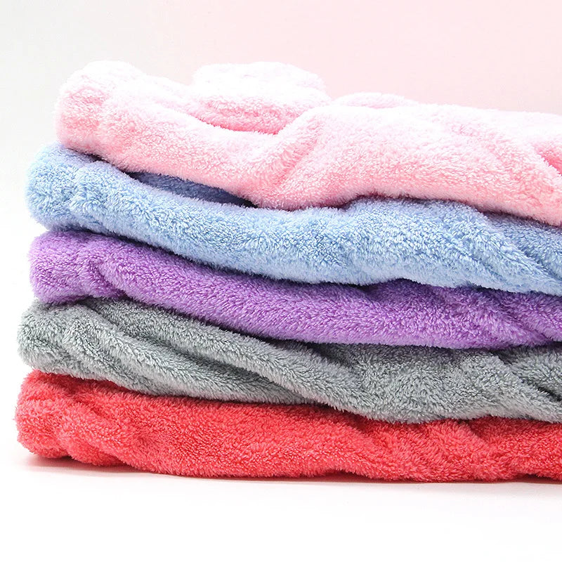 VEHHE Ladies Soft Fluffy Shower Cap Drying Hair Cap Super Absorption Adult Cute Bath Towel Fast Drying Hair Turban Shampoo Towel