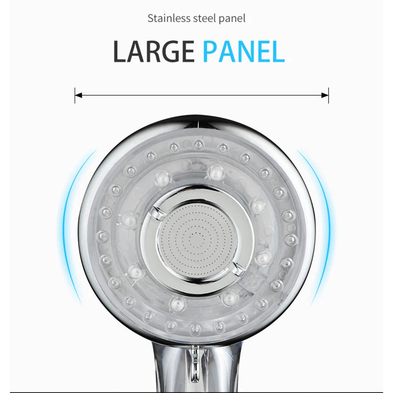 VEHHE 3 Functions Water Saving Spa Shower Head Handheld ABS High Pressure Filteration Showerhead Bathroom Spray Nozzle