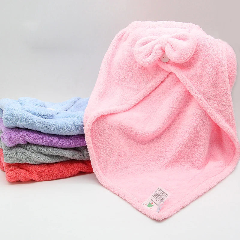 VEHHE Ladies Soft Fluffy Shower Cap Drying Hair Cap Super Absorption Adult Cute Bath Towel Fast Drying Hair Turban Shampoo Towel