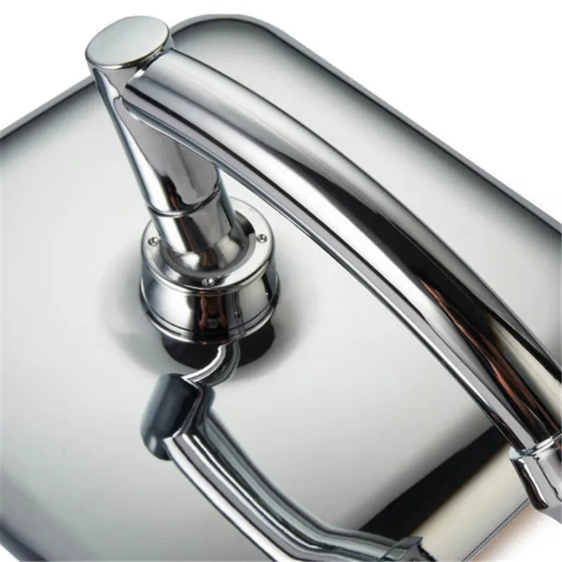 VEHHE 8 Inch Square Top Spray Shower Head Pressurized Rainfall ABS Chrome Durable Waterfall Shower head Extended arm Bath