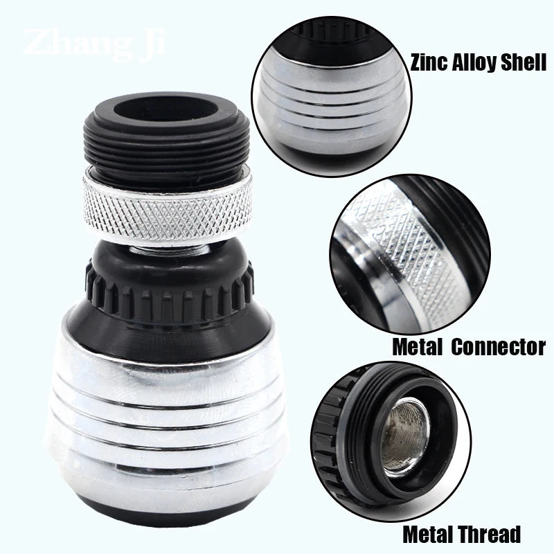 VEHHE 2 Modes 360 Rotate Swivel Water Saving Tap Aerator Diffuser Faucet Nozzle Filter Adapter