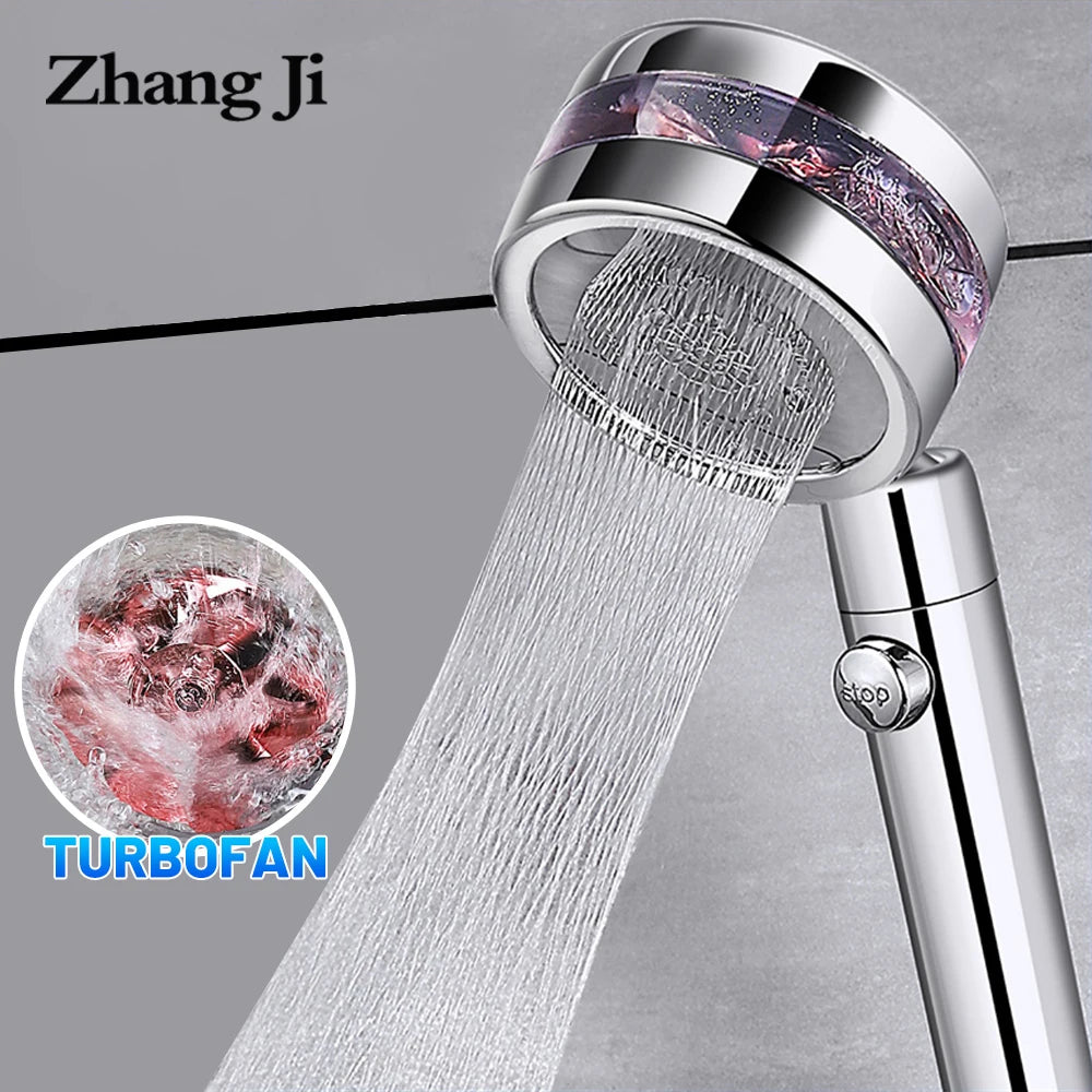 VEHHE High Quality Propeller Driven Bath Rainfall Shower Head with Fan High Pressure Water Saving ShowerHead Bathroom Accessaries