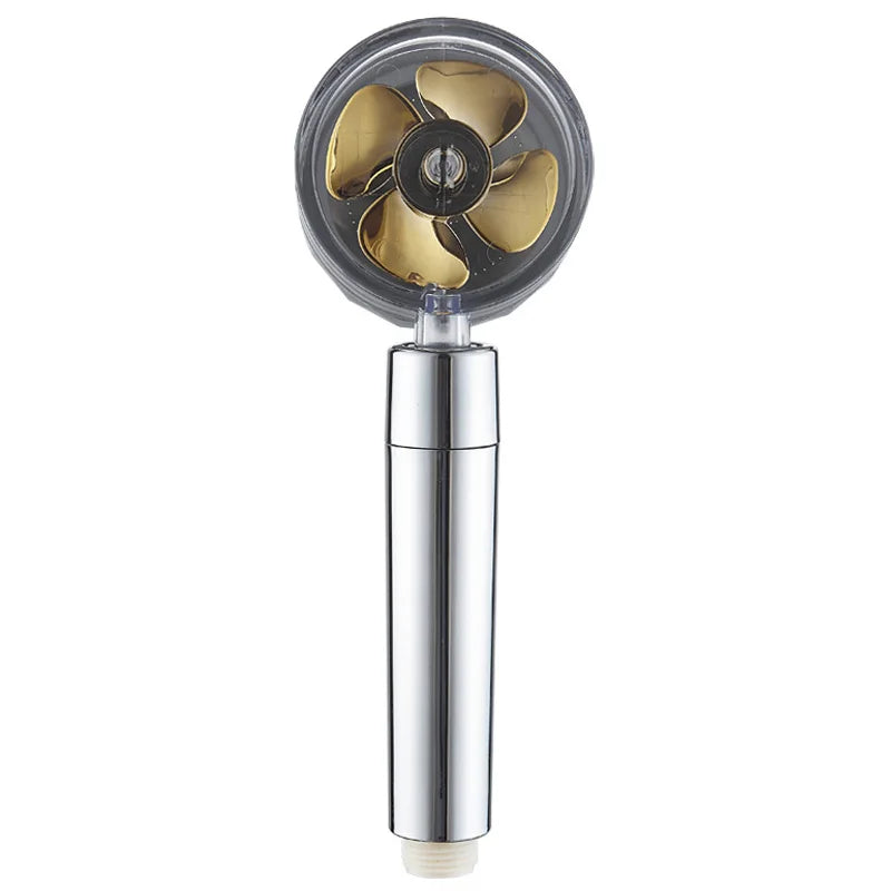 VEHHE New Style Turbine Spiral Outlet Water Turbocharged Shower Head 360 Rotating High Pressure Handheld Shower Nozzle