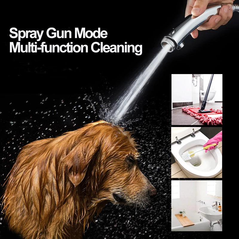 VEHHE 3 Modes Switch Shower Plating Surface Multi-function SPA Rain Spray Pulse Pressurized Water Flow High Quality Shower Head