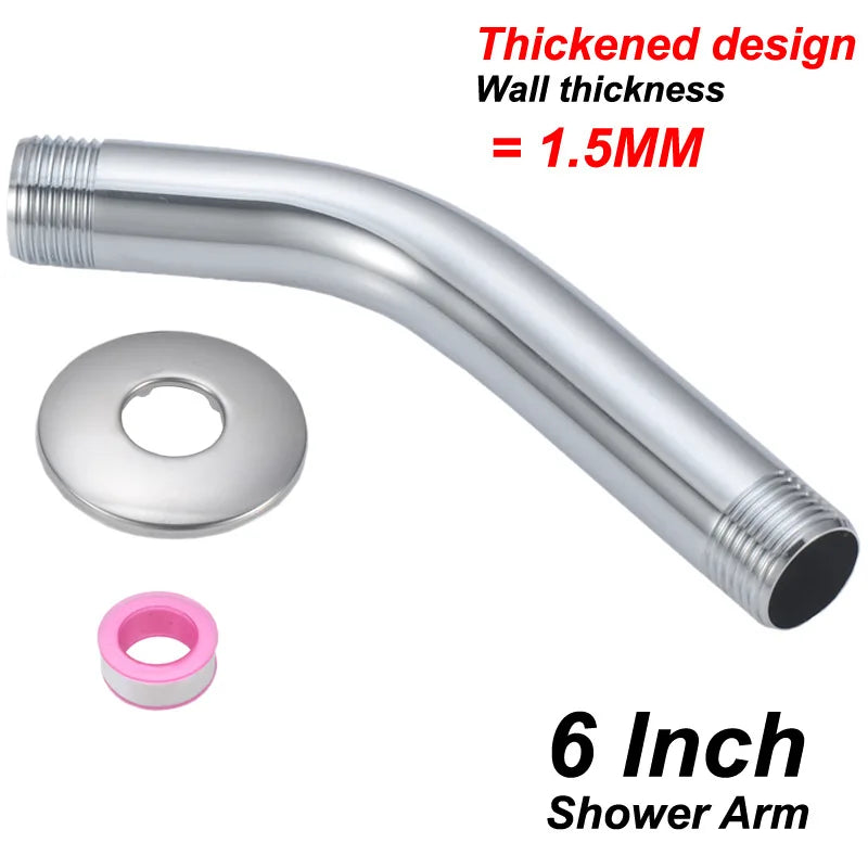 VEHHE Chrome Bass Universal Adjustable Shower Head Holder Set Bath Tub Stainless Steel Bath Shower Arm Water Outlet