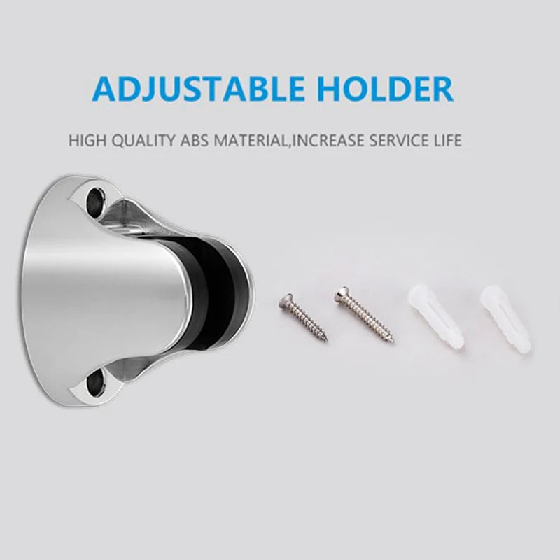 VEHHE Bathromm Chrome 300 Holes ABS Shower Head Set With Holder And Hose Rainfall High Pressure Water Saving Showerhead