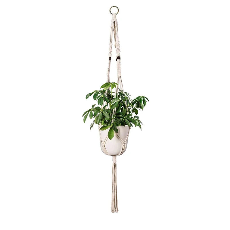 Vehhe Macrame Handmade Plant Hanger Baskets Flower Pots Holder Balcony Hanging Decoration Knotted Lifting Rope Hom