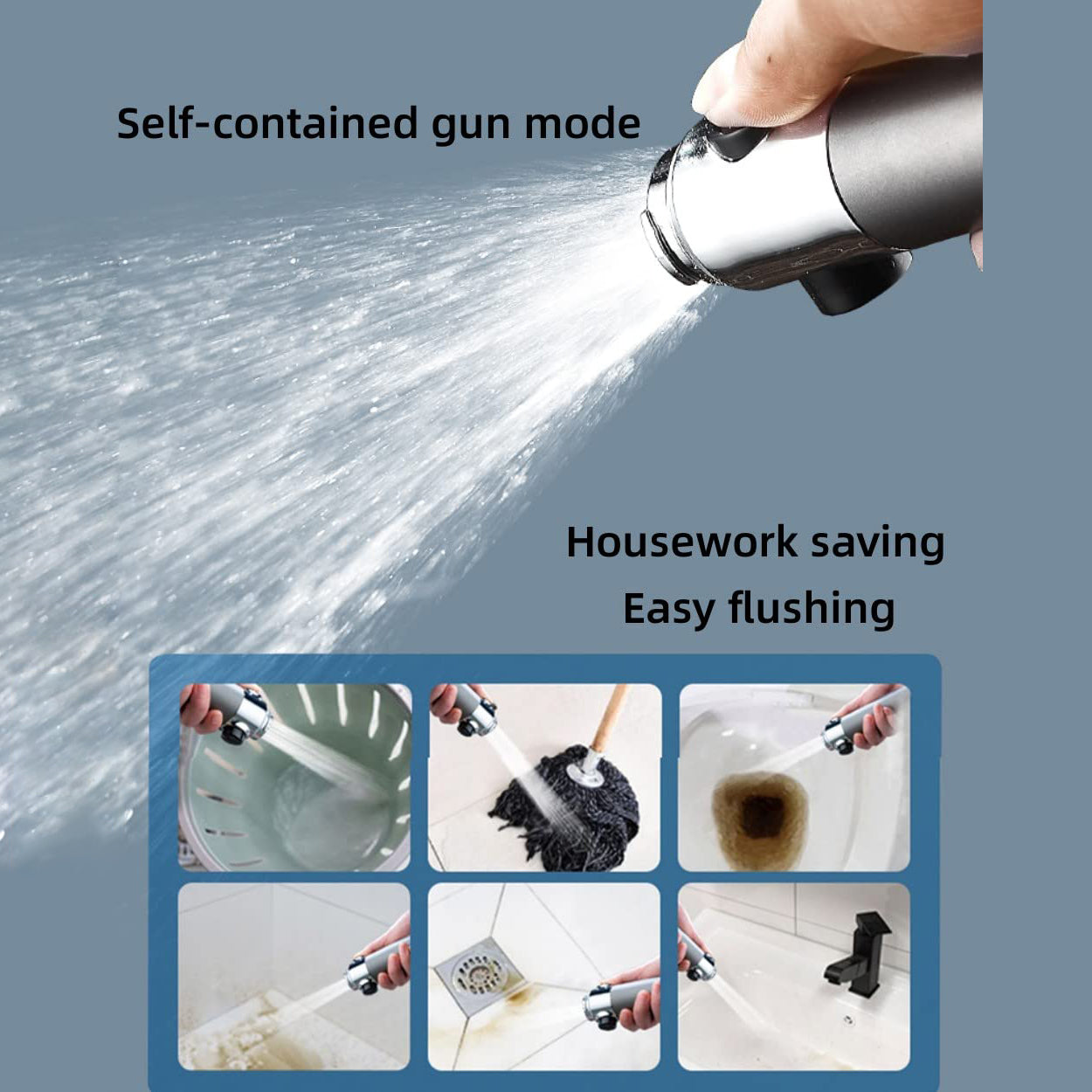 3 Modes High Pressure Handheld Shower Head High Flow with Replacement Filter