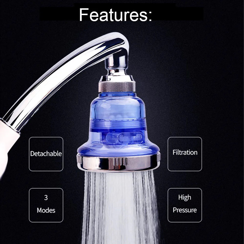 VEHHE 80mm 3 Modes Filtration Rainfall Top Shower Head Panel Shower Filter Water Saving ABS Showerhead