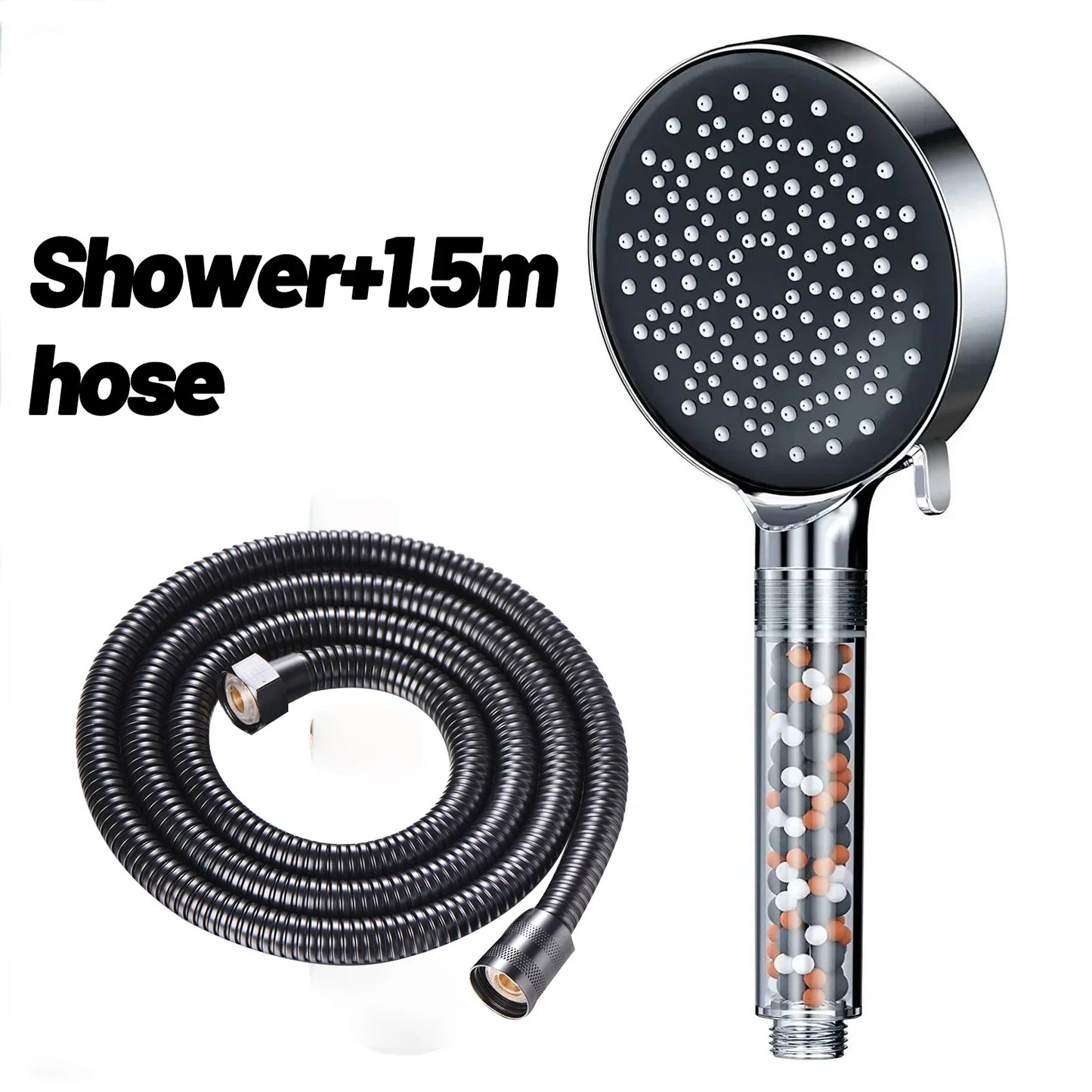 VEHHE Filter Beads Black Shower Head