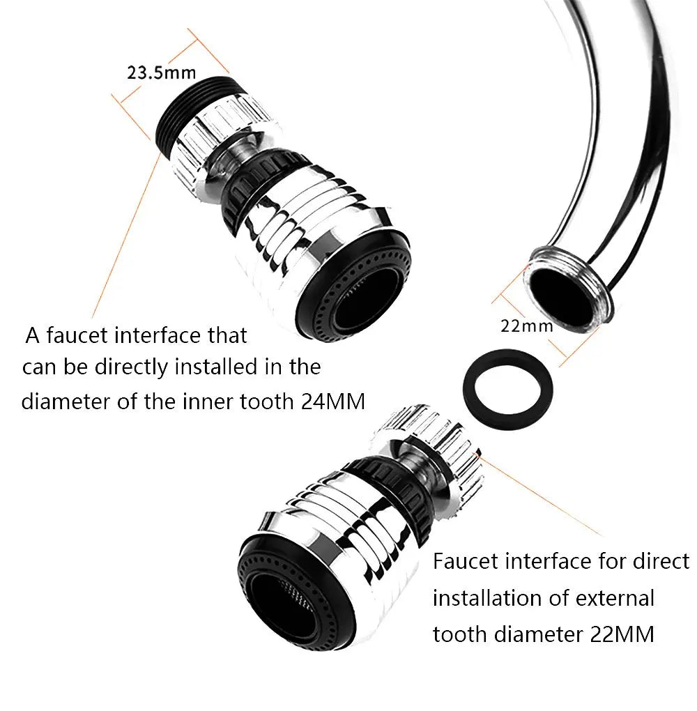 VEHHE 360 Degree Kitchen Faucet Aerator 2 Modes Adjustable Water Filter Diffuser Water Saving Nozzle Faucet Connector Shower