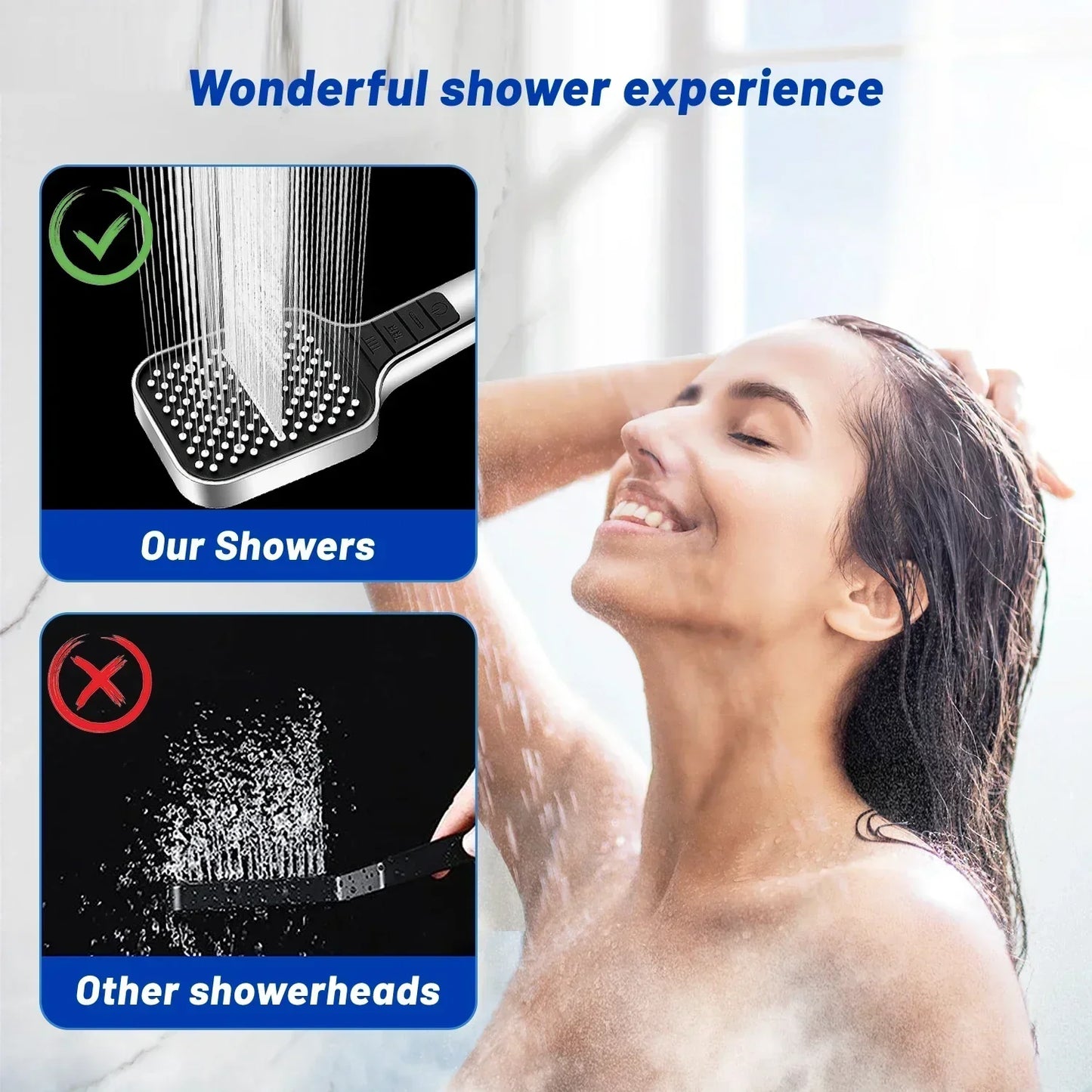 VEHHE® Rainfall 7 Modes Massage Shower Head