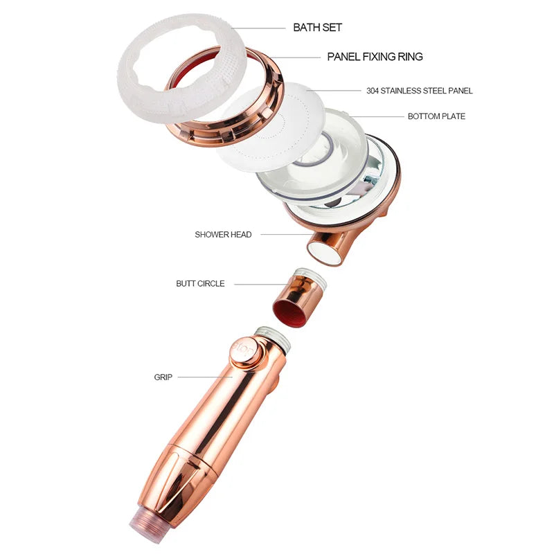 VEHHE Shower Head High Pressure Water Saving Handheld Shower Massage Water Faucet 3 Modes Adjustable ABS Bathroom Accessories
