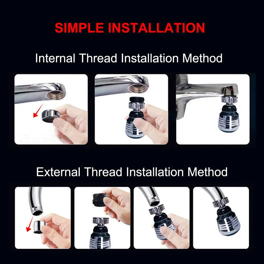 VEHHE 360 Degree Kitchen Faucet Aerator 2 Modes Adjustable Water Filter Diffuser Water Saving Nozzle Faucet Connector Shower
