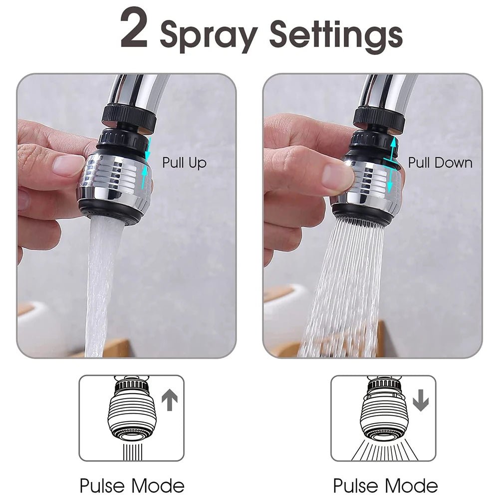 VEHHE 360 Degree Kitchen Faucet Aerator 2 Modes Adjustable Water Filter Diffuser Water Saving Nozzle Faucet Connector Shower