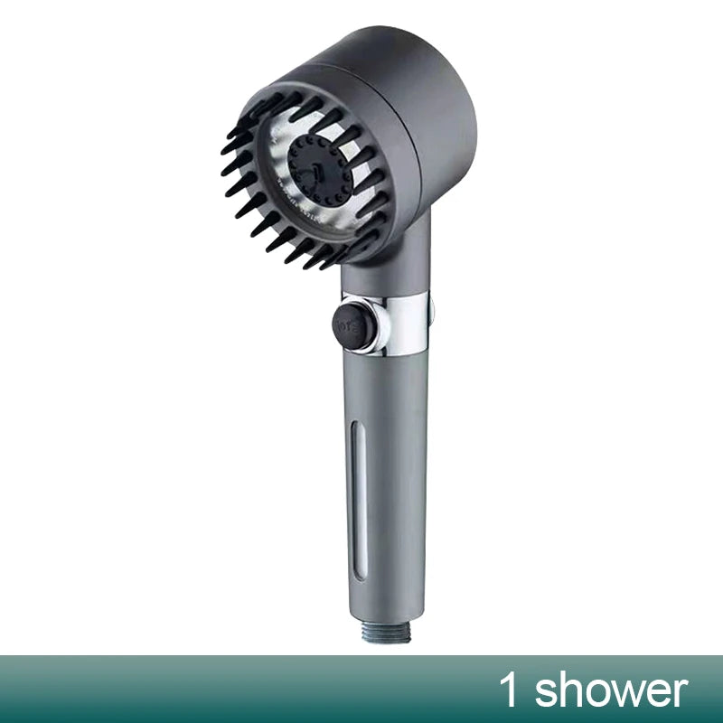 VEHHE High Pressure 3-Mode Message Shower Head With Stop Button Handheld Water Saving Spray Nozzle Bathroom Accessories