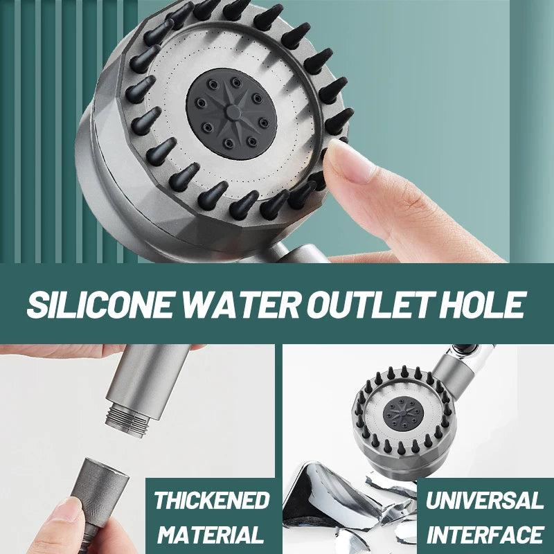 VEHHE New 3 Models Adjustment High Pressure Water Saving 360 Rotation One-key Stop Water Massage Shower Bathroom Accessories