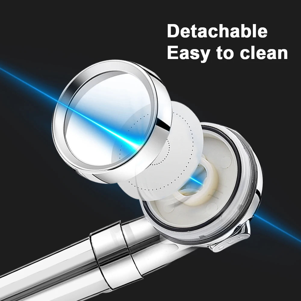 VEHHE 3 Function Chromeplated Shower head with Cotton Filter in the Handle High Pressure Water Saving for Electric Showers