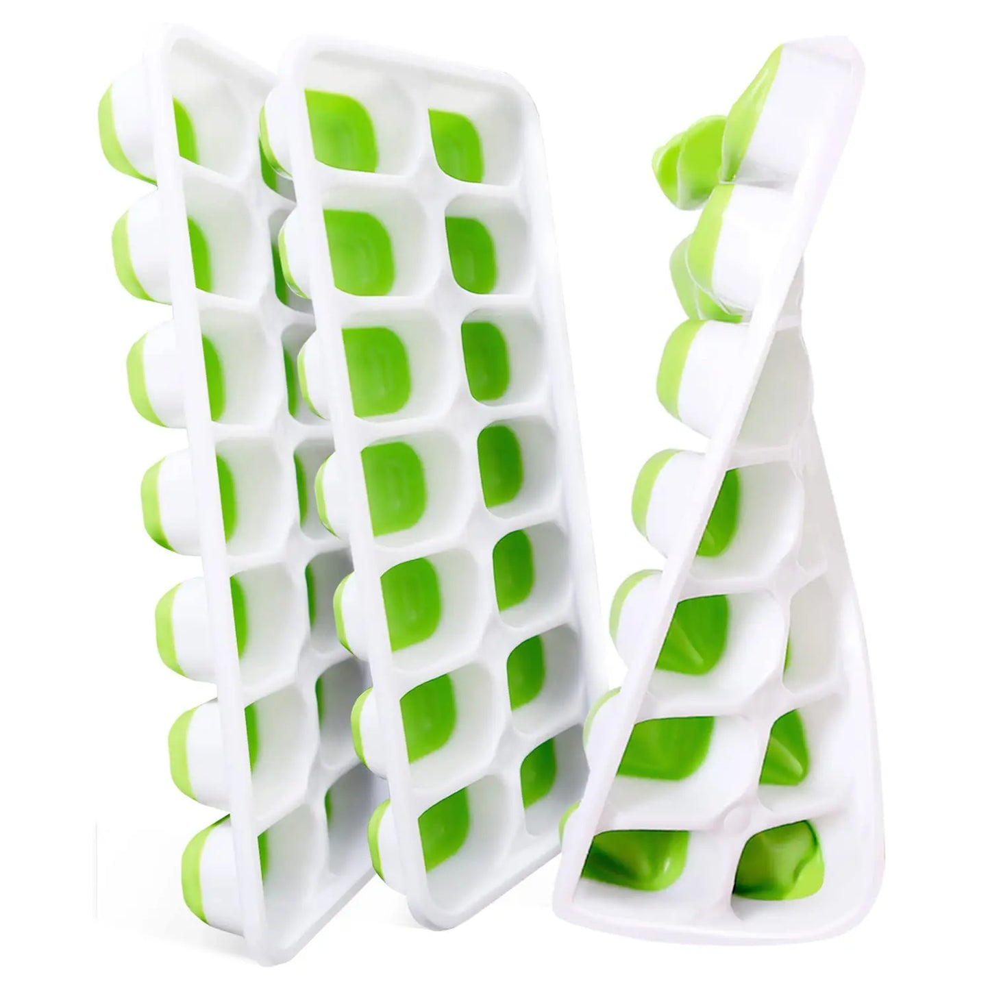 VEHHE 3pack Ice Cube Tray Silicone 14Ice Mold Pudding Ice Cream Mould with Spill-Resistant Removable Lid for Summer Drink kitchen tool