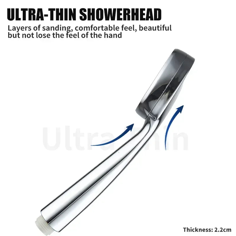 VEHHE High Pressure Water Saving Rainfall Shower Head Bathroom Accessories ABS Chrome Holder Showerhead Bathroom Accessories