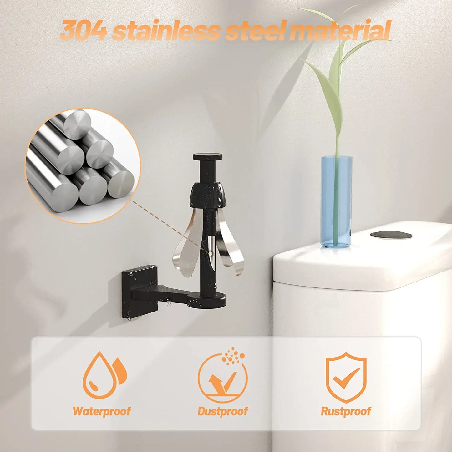 VEHHE Toilet Paper Holder Wall Mounted Toilet Paper Roll Holder With Damping System Stainless Steel Towel Holder