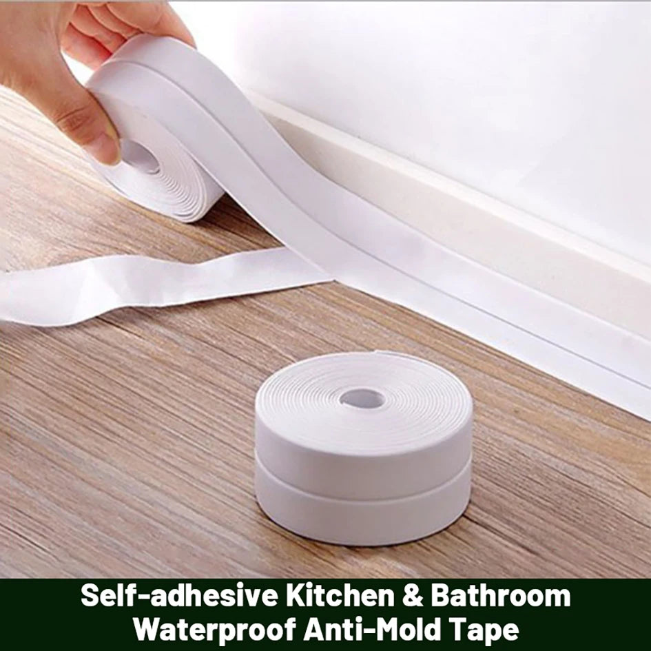 VEHHE 320cm Kitchen Self Adhesive Waterproof Sticker Sink Edge Tapes Bath Caulk Strip Waterproof Wall Sealing Tape Strips Mold Proof