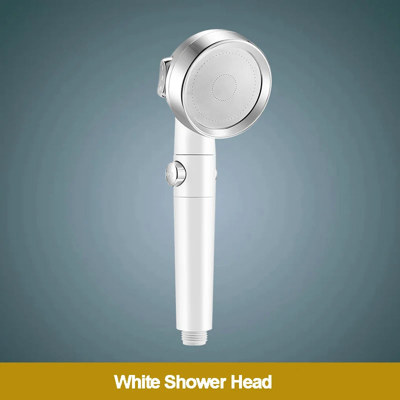 VEHHE Bathroom 3-Function Shower Head One Key Stop Chrome High Pressure with Cotton Filter Water Saving Bath Sprayer Nozzle