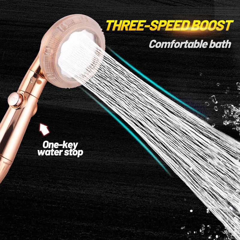VEHHE Shower Head High Pressure Water Saving Handheld Shower Massage Water Faucet 3 Modes Adjustable ABS Bathroom Accessories