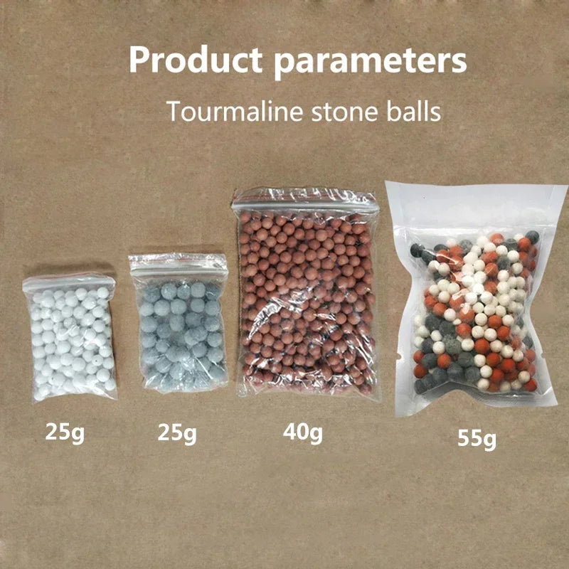 VEHHE Shower Head Replacement Beads Water Filter Purification Energy Anion Mineralized Negative Ions Ceramic Balls Bathroom Accessory