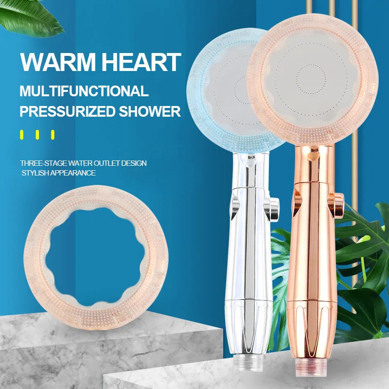 VEHHE Shower Head High Pressure Water Saving Handheld Shower Massage Water Faucet 3 Modes Adjustable ABS Bathroom Accessories