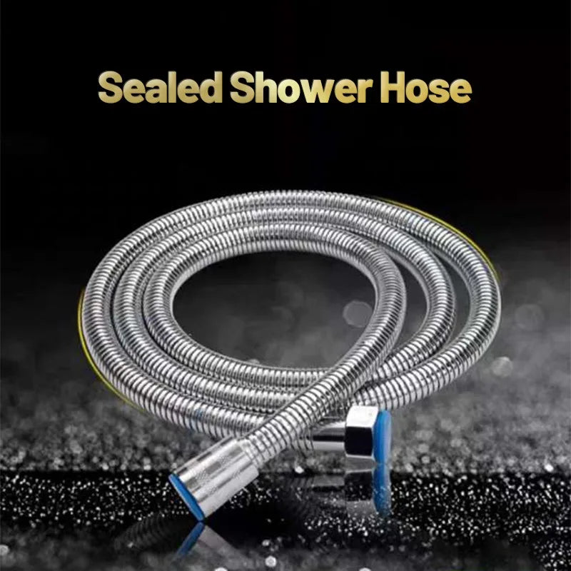 VEHHE 145cm Hose High Density Shower Stainless Steel Brass Connection Pipe Plumbing Hose Bathroom Replacement Flexible Water Pipe