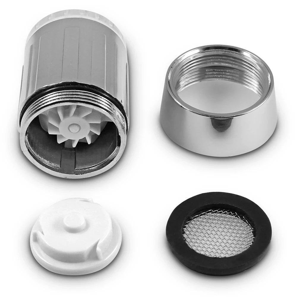VEHHE LED Water Faucet Aerator Temperature Control 3 Color Lights Waterfall Glow Shower Stream Tap Kitchen Bathroom Accessory