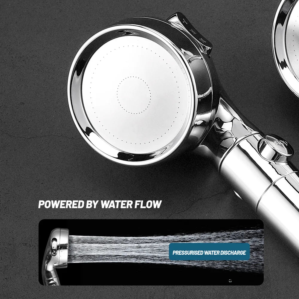 VEHHE Bathroom 3-Function Shower Head One Key Stop Chrome High Pressure with Cotton Filter Water Saving Bath Sprayer Nozzle