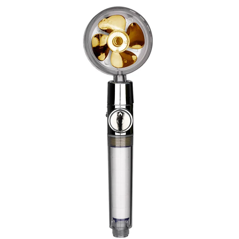 VEHHE Propeller Driven Handheld Shower Head High Pressure Water Saving Premium Turbocharged for Bathroom Accessaries Shower