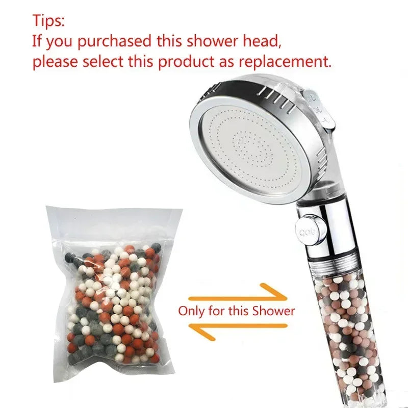 VEHHE Shower Head Replacement Beads Water Filter Purification Energy Anion Mineralized Negative Ions Ceramic Balls Bathroom Accessory
