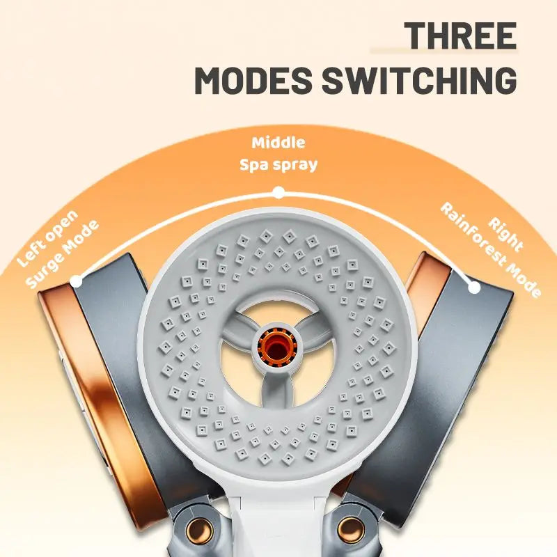 VEHHE NEW 3 Modes Adjustable Double Sided Beauty Rainfall Shower Head High Pressure Showerhead Rain Water Saving Bathroom Accessories