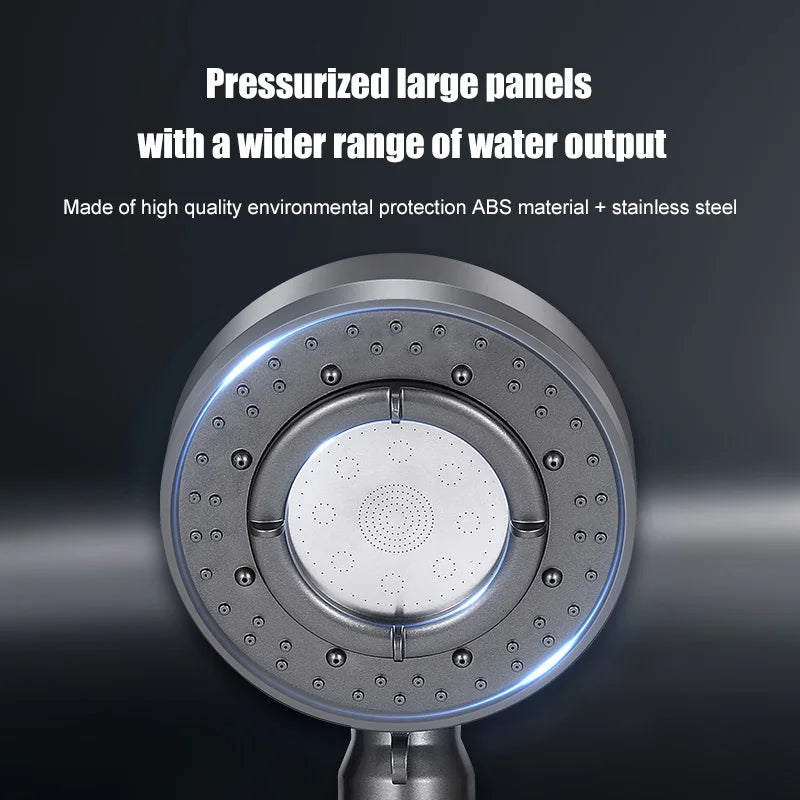 VEHHE 6 Modes 12 CM Large Panel Adjustable High Pressure Shower Head Eco Water Saving Rainfall Showerhead Bathroom Accessories